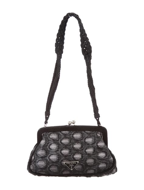 prada kiss lock bag|PRADA Jacquard Kisslock Shoulder Bag Black .